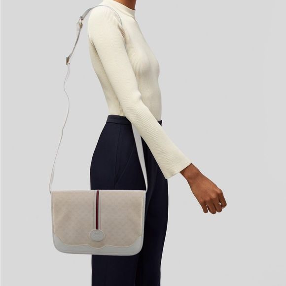 Gucci vintage beige Gg canvas shoulder bag - Picture 2 of 16